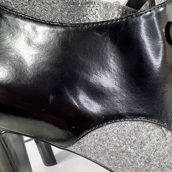 NEW w/Flaws Nine West Leather Black Gray Brianny Bootie Boot Heel Shoe 11 - Picture 9 of 11